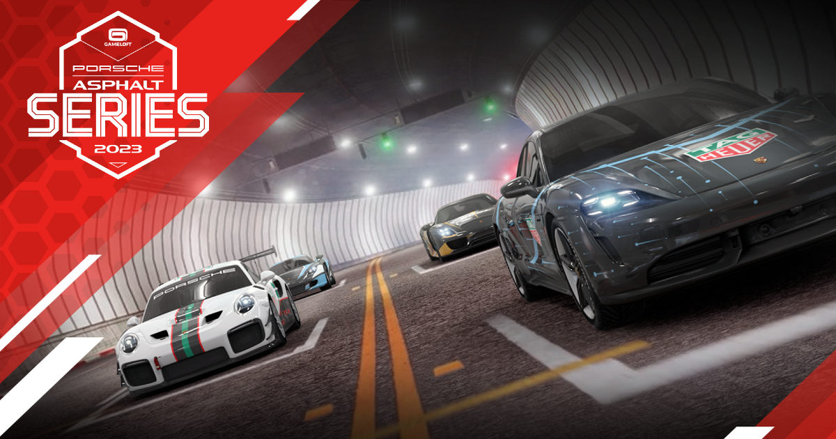 le 4 auto alla partenza dell'evento porsche asphalt series 2023 - nerdface