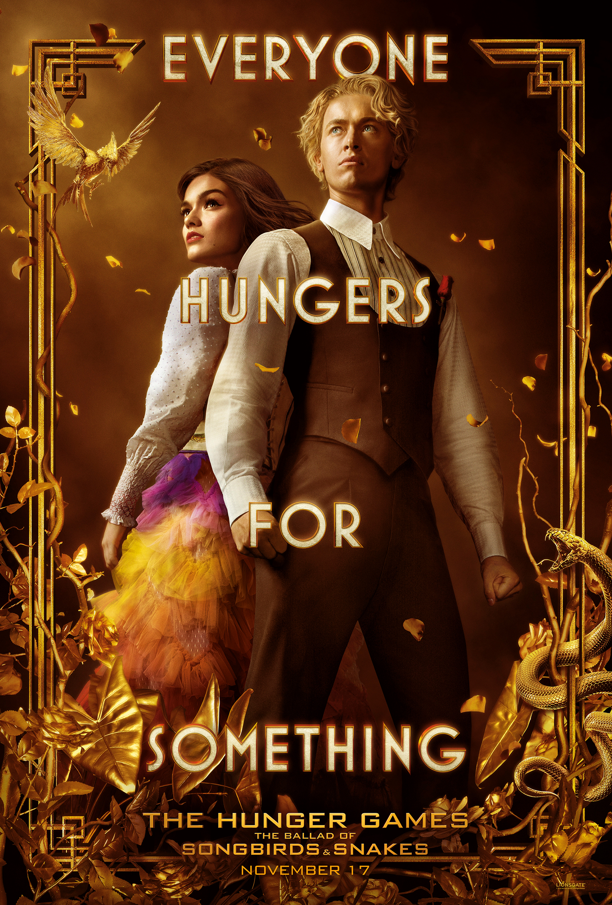 il poster di hunger games la ballata dell'usignolo e del serpente - nerdface