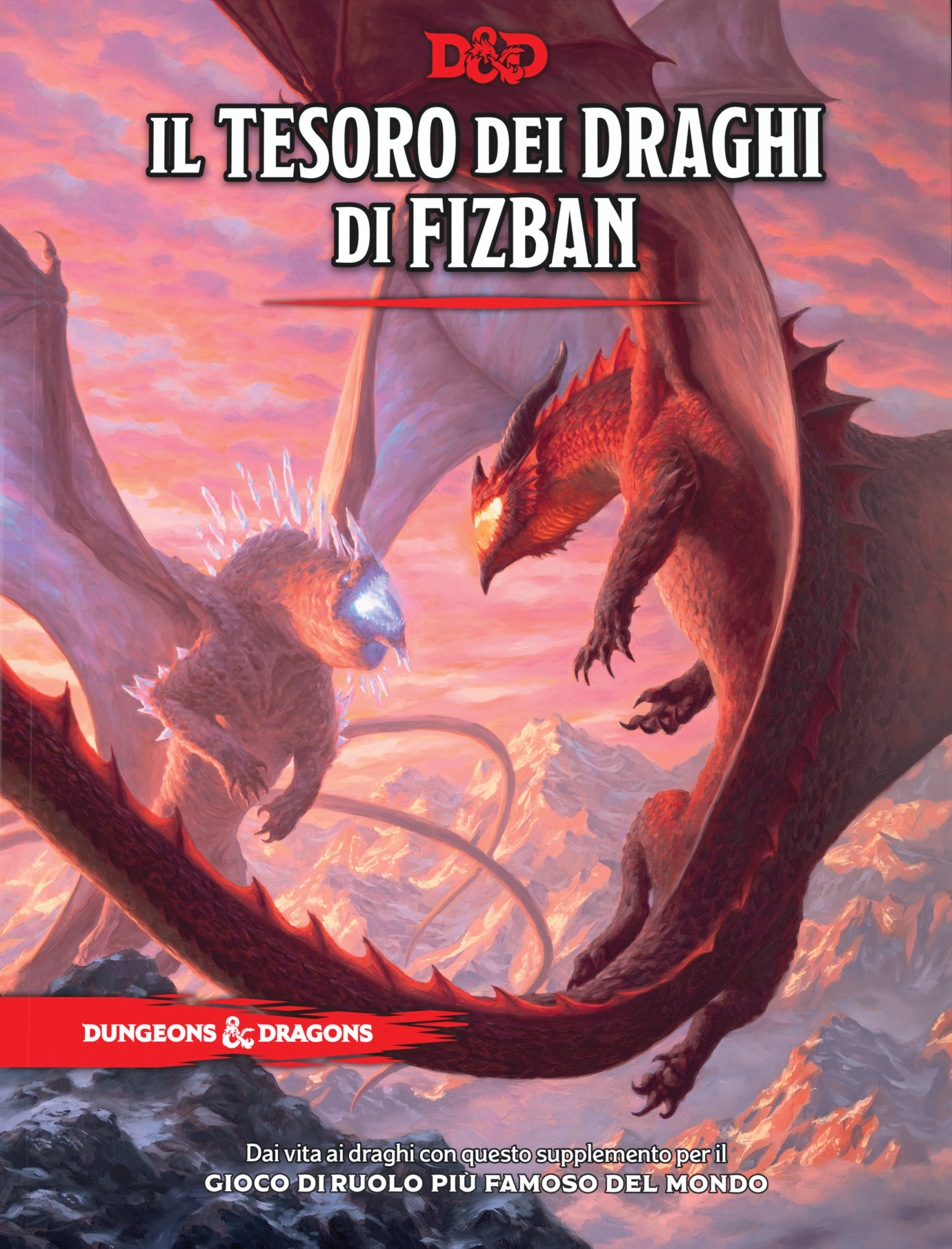 la copertina de il tesoro dei draghi di fizban in italiano di dungeons & dragons - nerdface