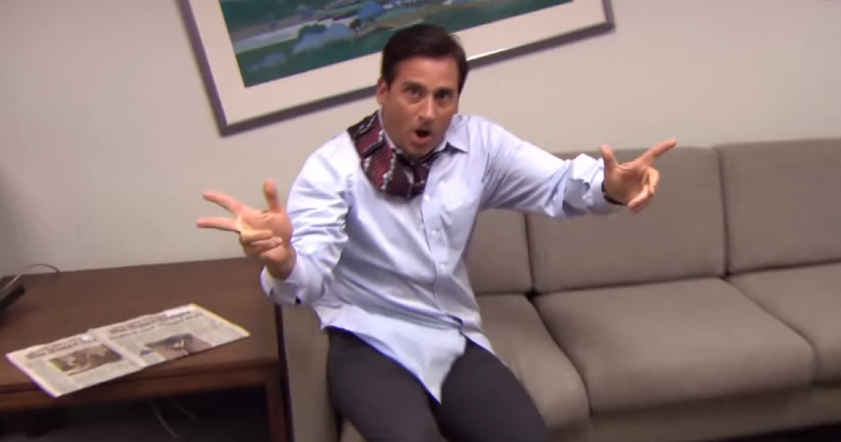 steve carell nella celebre sequenza di the office in cui esclama parkour - nerdface