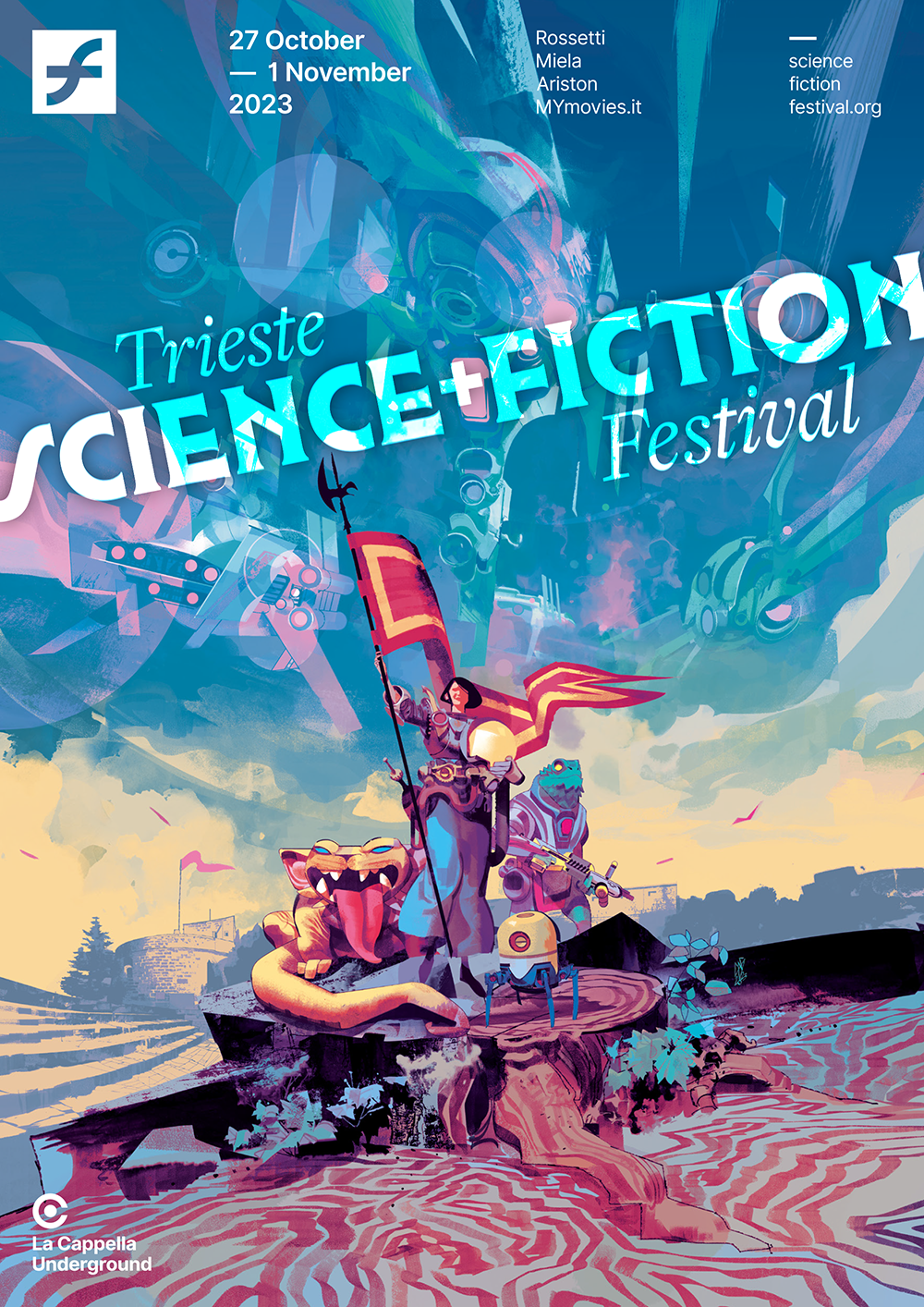 il poster di gigi cavenago per il trieste science fiction festival 2023 - nerdface