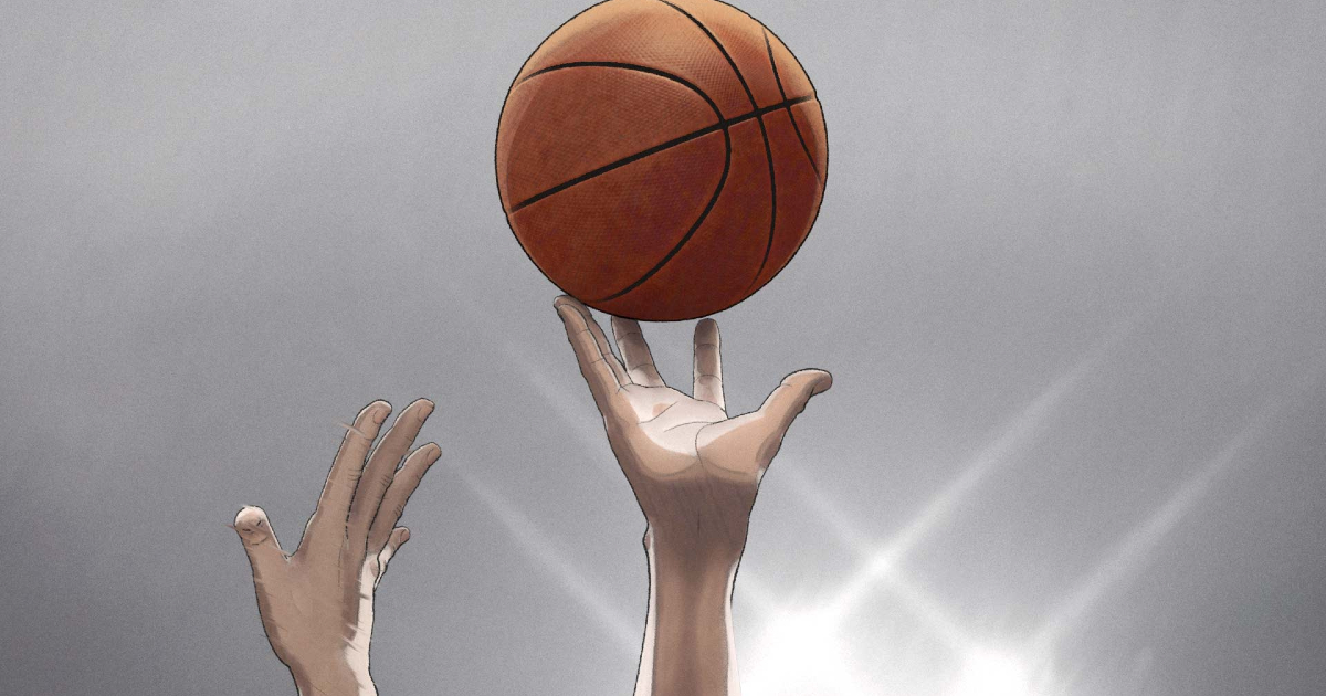 la mani dei giocatori di the first slam dunk si contendono il pallone - nerdface