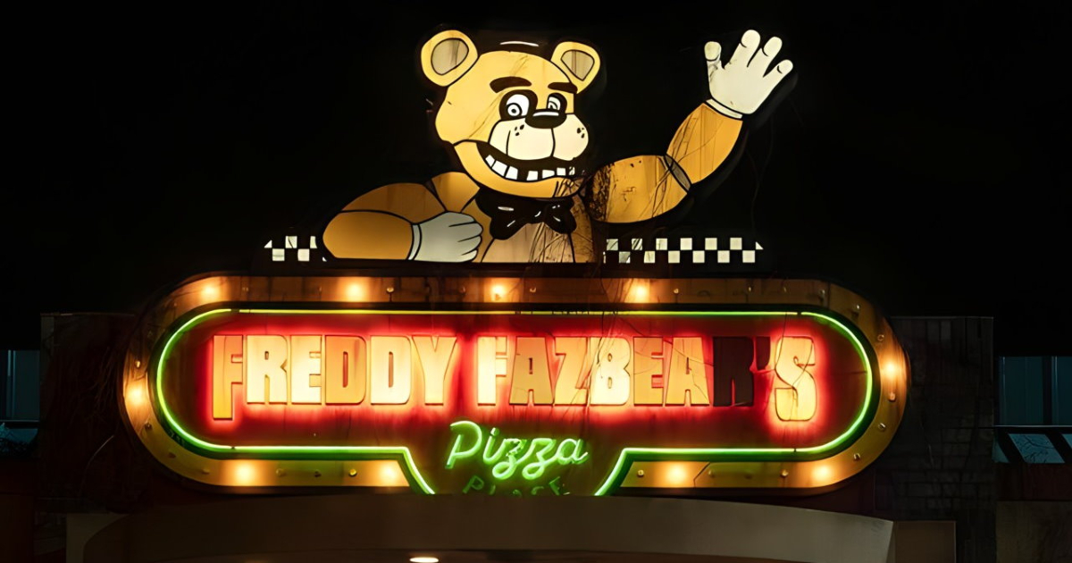 l'orsetto diabolico dell'insegna di five nights at freddy's - nerdface