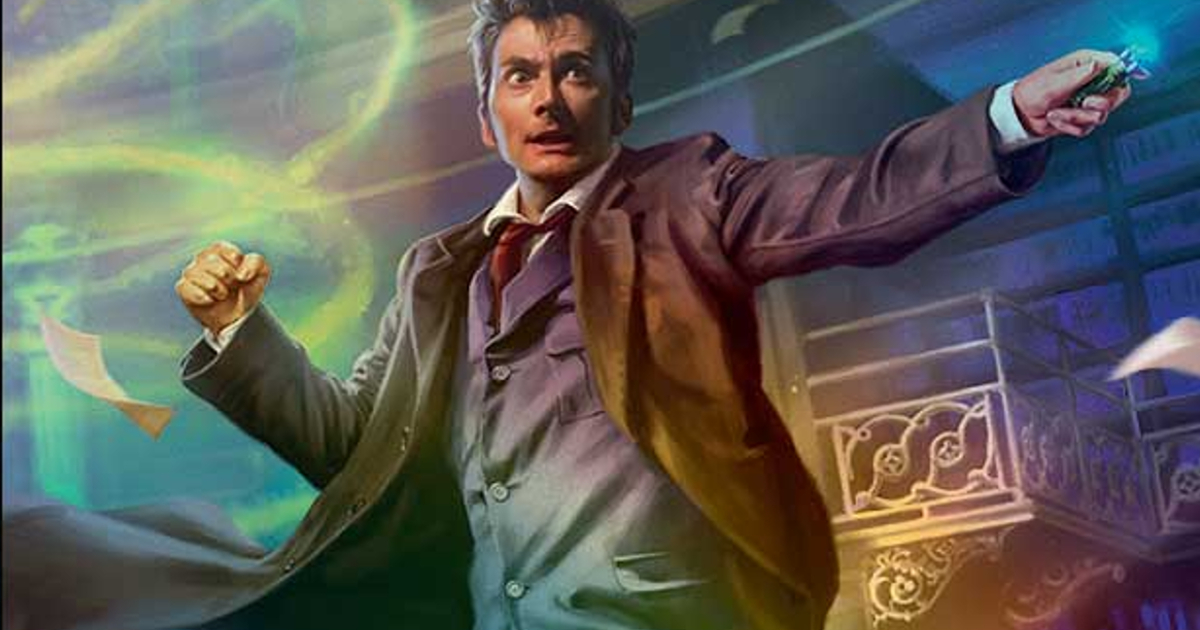 david tennant nella carte di magic del doctor who - nerdface