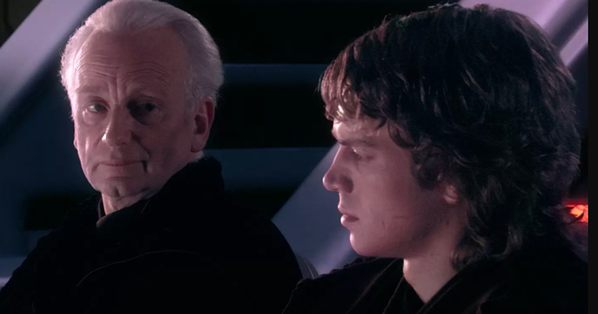 ian mcdiarmid è palpatine e sta manipolando anakin skywalker - nerdface