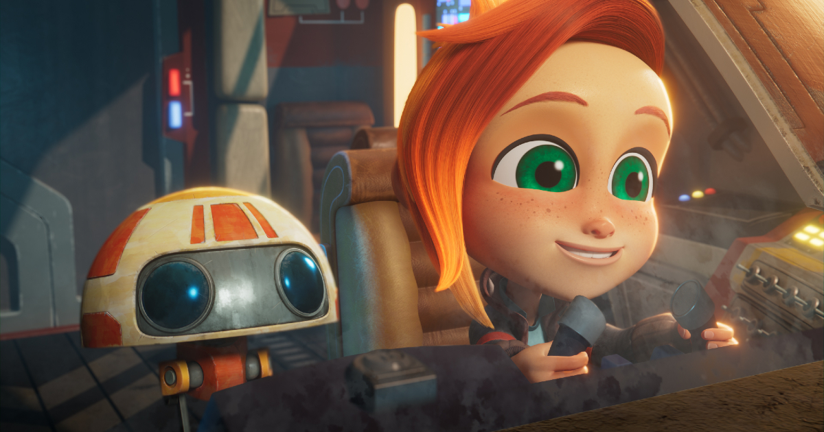 una piccola protagonista di star wars young jed adventures pilota un caccia - nerdface