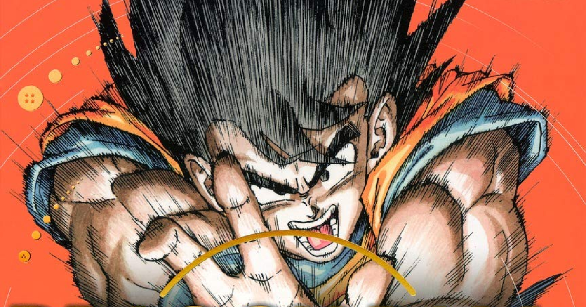 goku in copertina di dragon ball illustration book - nerdface