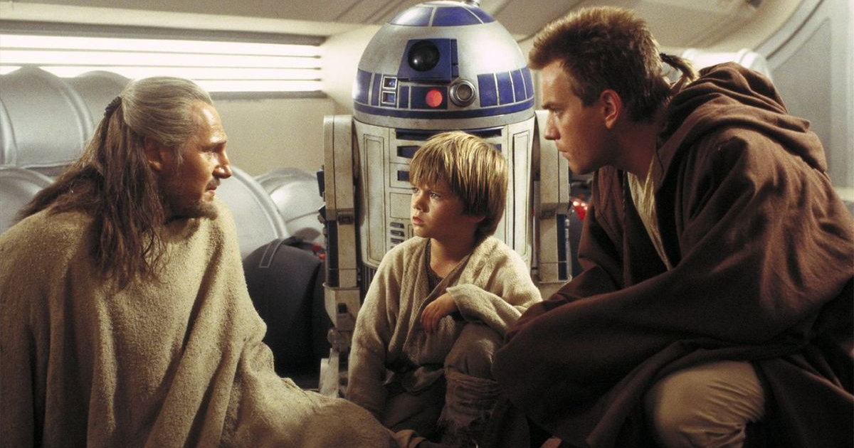 liam neeson e ewan mcgregor in star wars la minaccia fantasma - nerdface