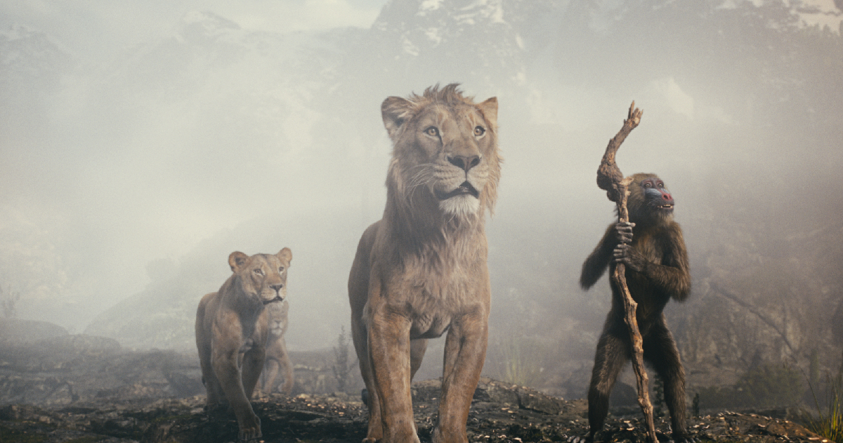 i due fratelli di mufasa il re leone osservano qualcosa insieme a rafiki - nerdface