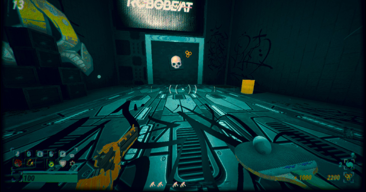 un teschio appare in robobeat - nerdface