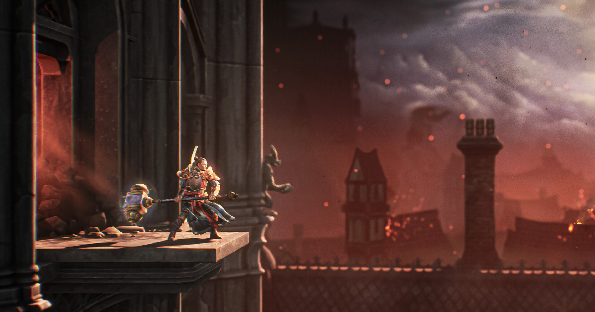 il protagonista di mandragore whispers of the witch tree impugna un martello da guerra - nerdface
