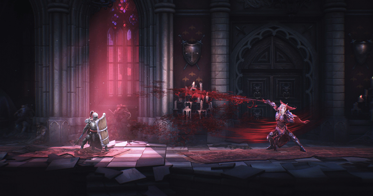 il guerriero di whispers of the witch tree combatte un vampiro - nerdface