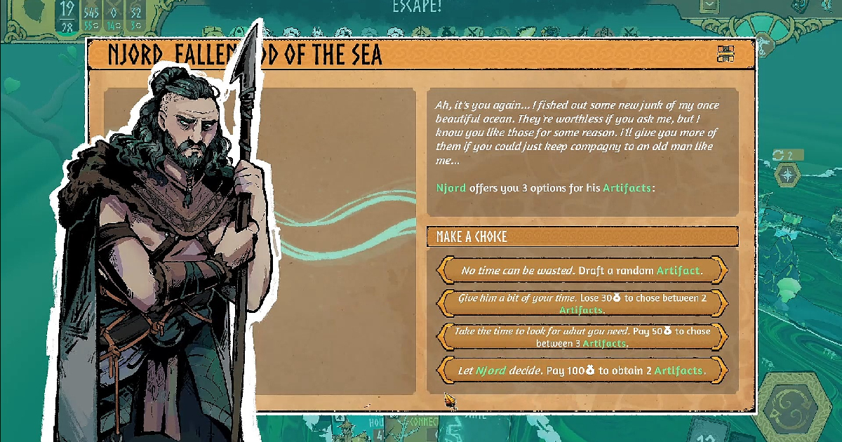 la scheda di un dialogo in roots of yggdrasil - nerdface