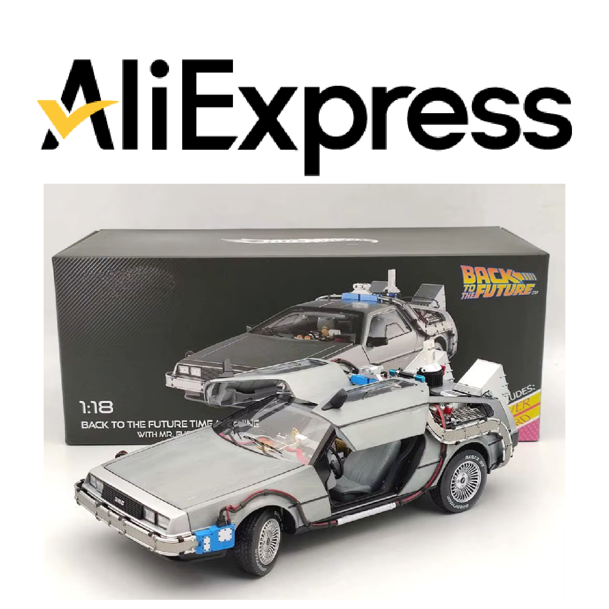 lo shop aliexpress dove acquistare il modello della delorean di ritorno al futuro - nerdface