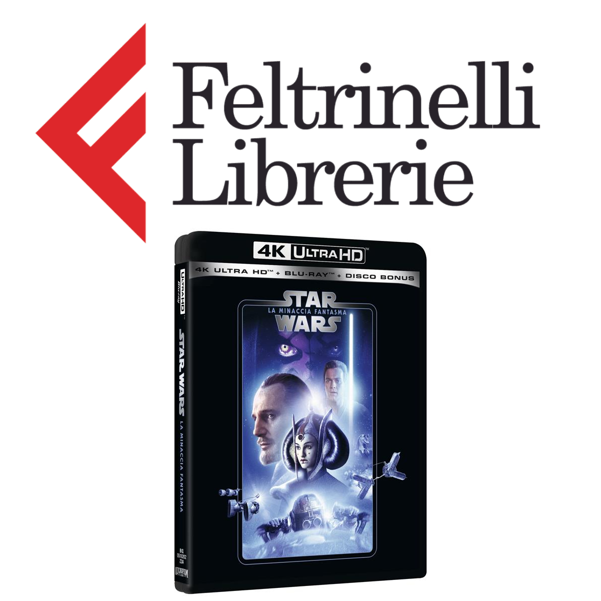 lo shop feltrinelli dove acquistare il blu-ray 4k uhd di star wars episodio 1 la minaccia fantasma - nerdface