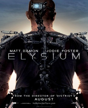 poster-elysium-film01 Matt Damon di schiena con un esoscheletro robotico - nerdface