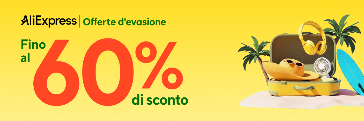 il banner della campagna offerte d'evasione di ali express - nerdface