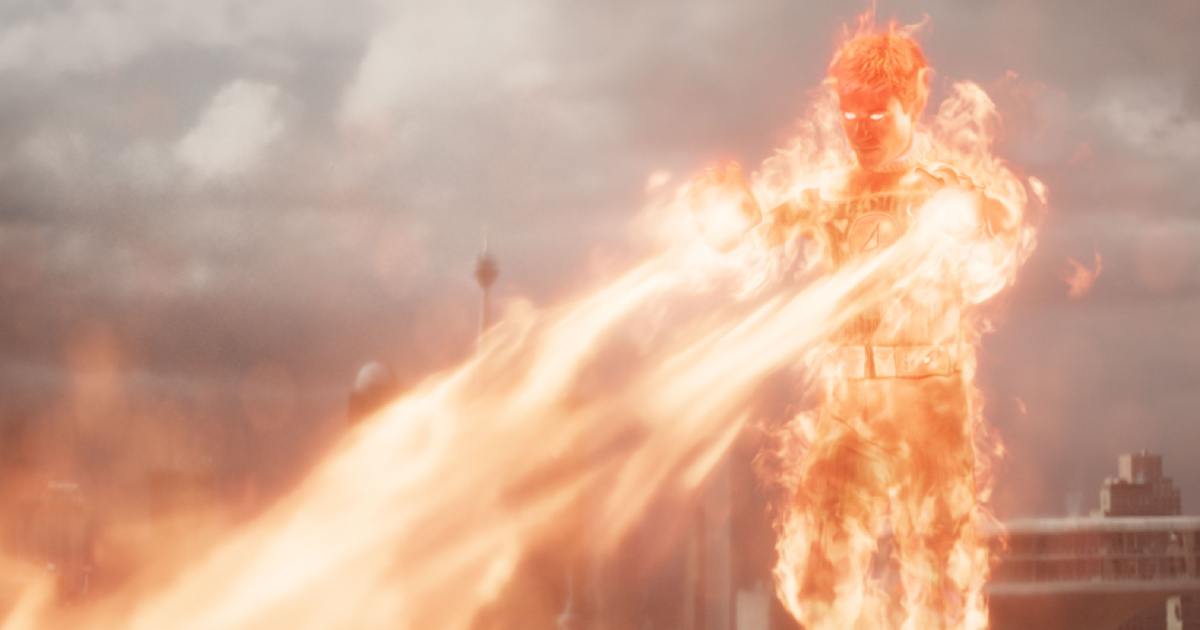 la torcia umana spara fuoco in fantastici 4 - nerdface