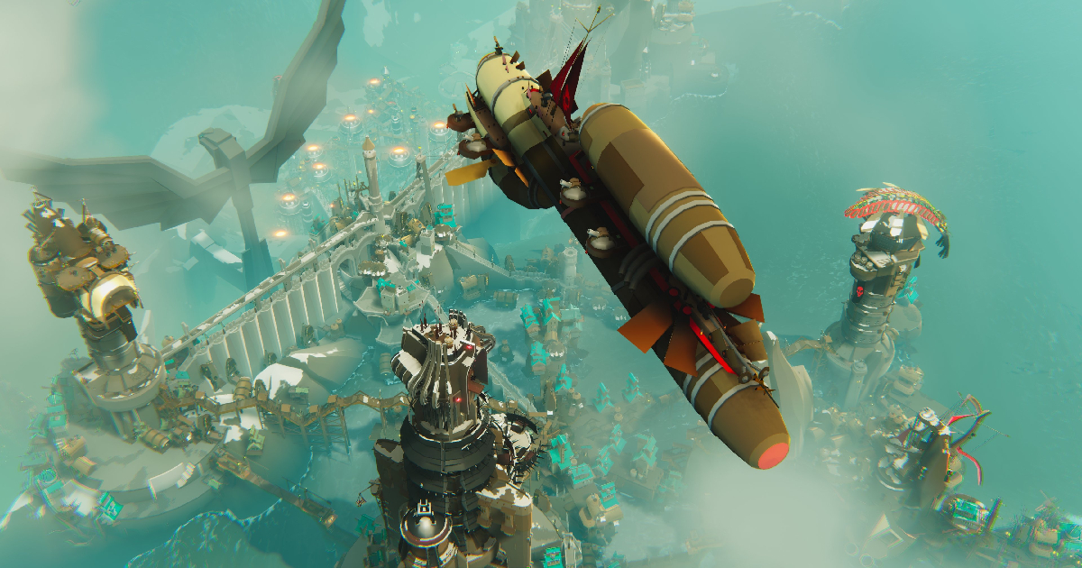 una veduta aerea di bulwark evolution falconeer chronicles - nerdface