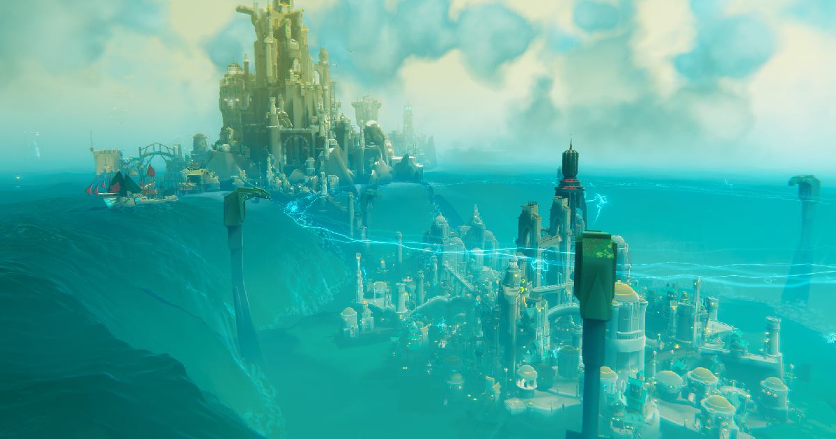 una veduta aerea di bulwark evolution falconeer chronicles - nerdface