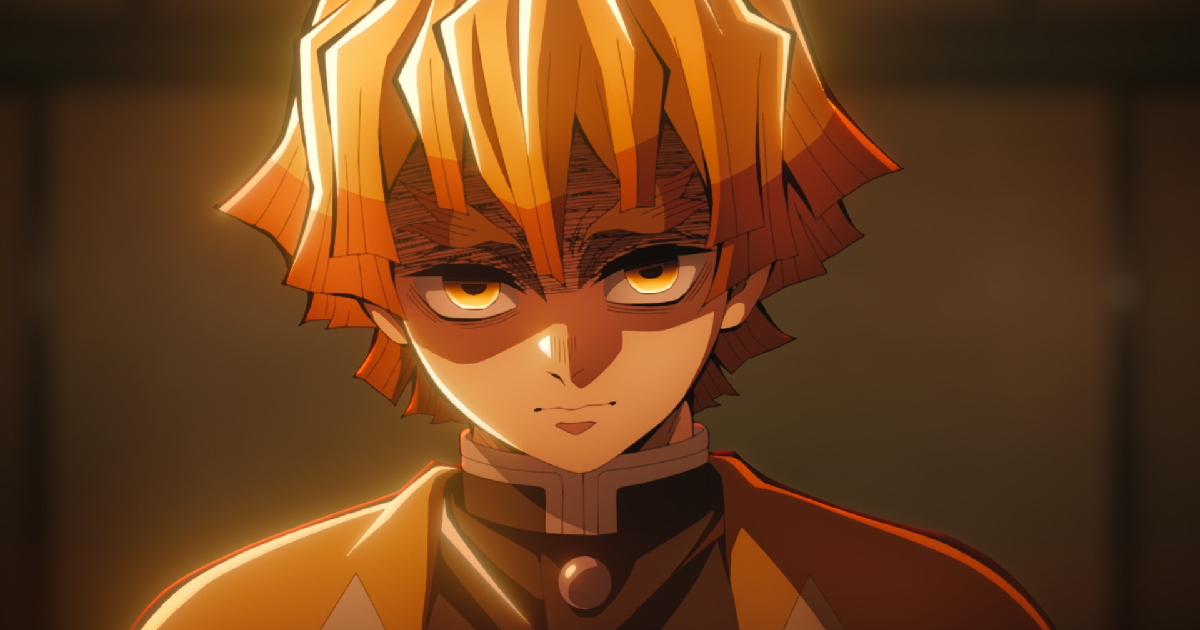 zenitsu ha uno sguardo truce in demon slayer il castello dell'infinito - nerdface