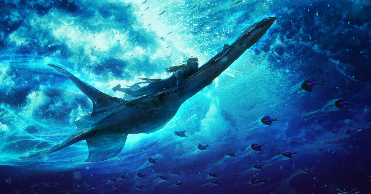 un navi cavalca un animale sottomarino in avatar fuoco e cenere - nerdface