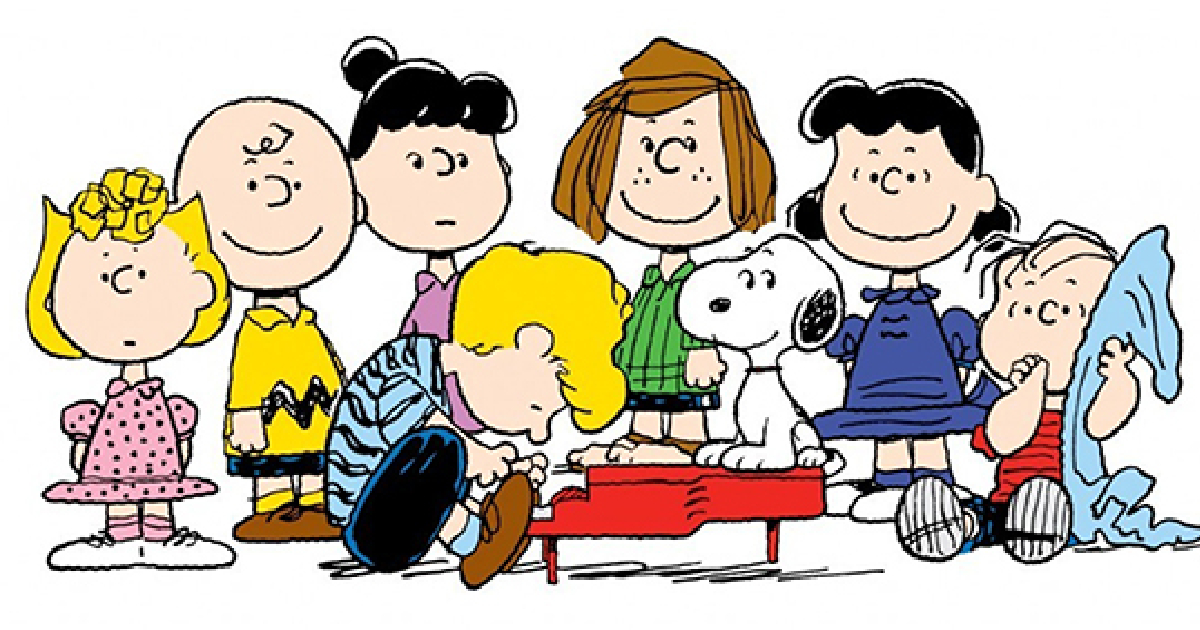 tutti i personaggi dei peanuts in posa - nerdface