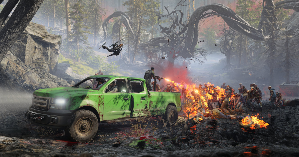 un vwicolo spara contro dei mostri che lo stanno inseguendo - nerdface