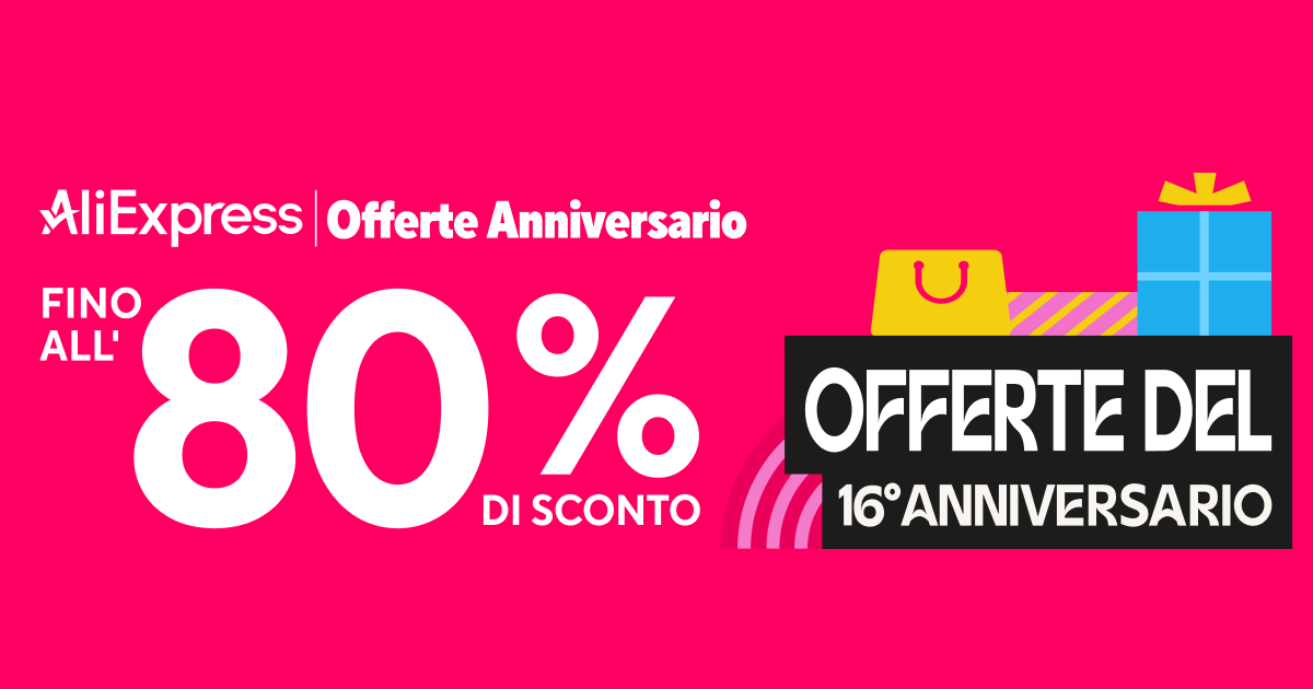 il banner promo delle offerte anniversario 2026 di aliexpress - nerdface