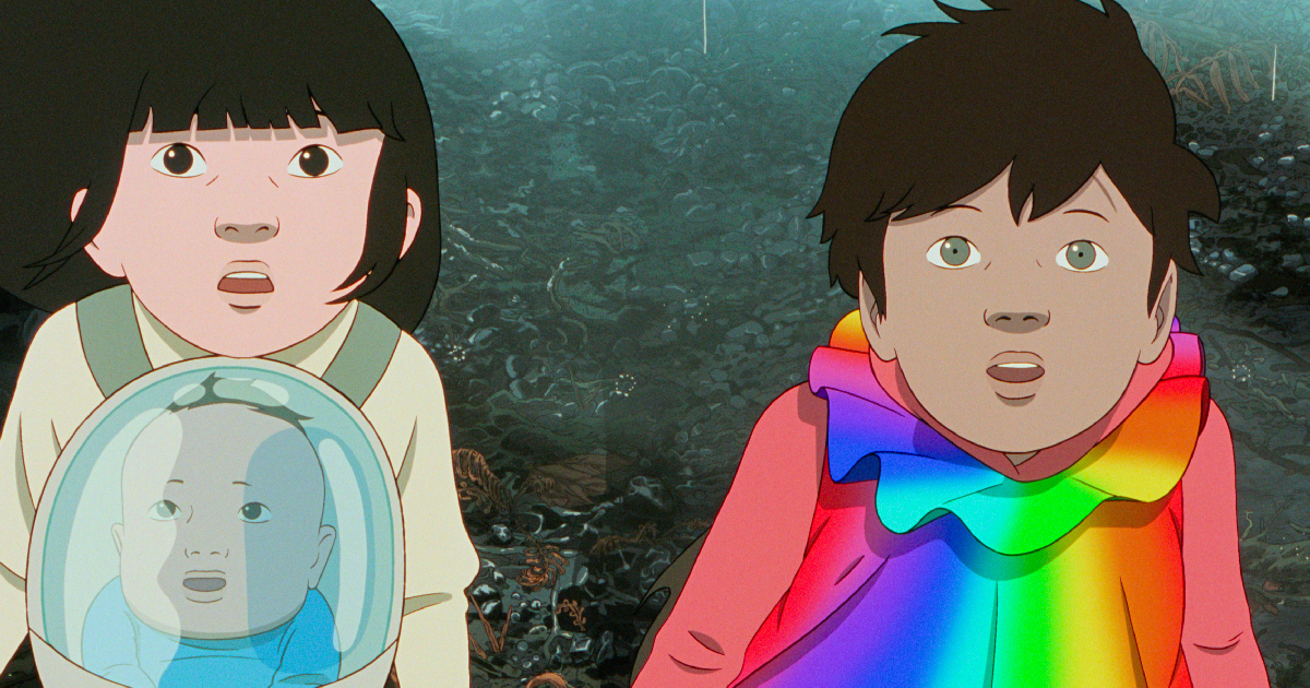 i due protagonisti di arco un'amicizia per salvare il futuro osservano impauriti qualcosa - nerdface