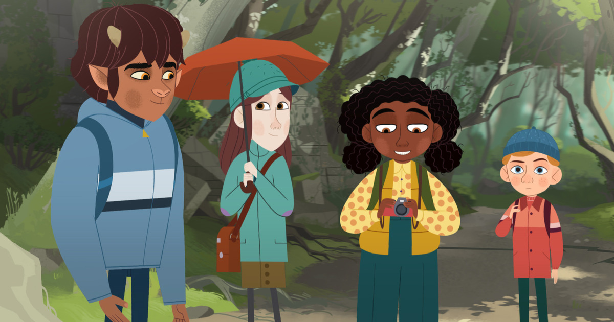 il protagonista minotauro e 3 suoi amici in un bosco - nerdface