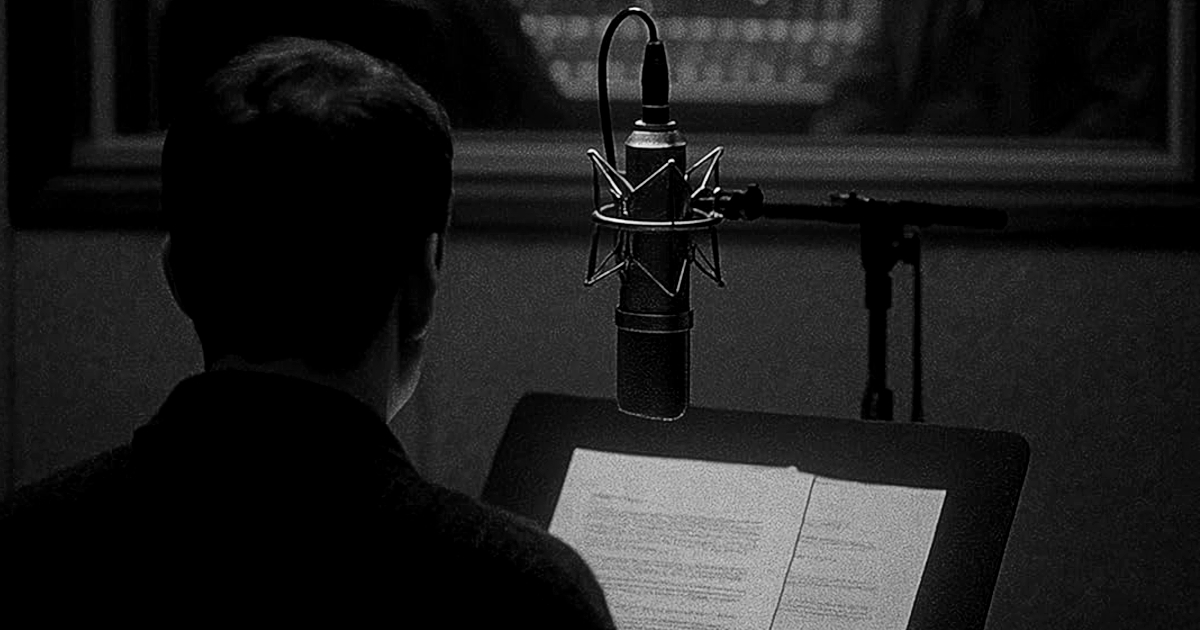 un doppiatore al lavoro - nerdface