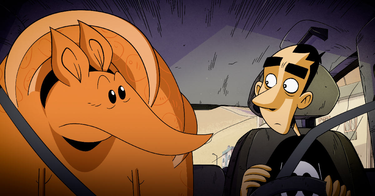 zerocalcare e l'armadillo si guardano nel trailer della serie netflix due spicci - nerdface