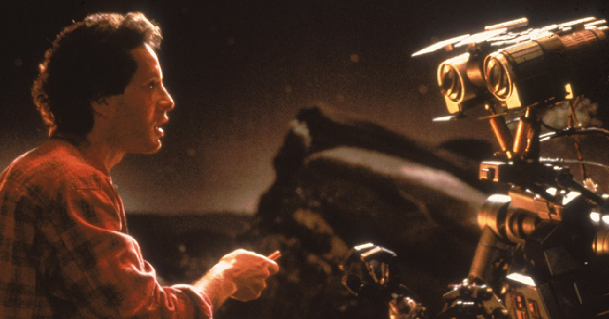 steve guttenberg è con johnny 5 in corto circuito - nerdface