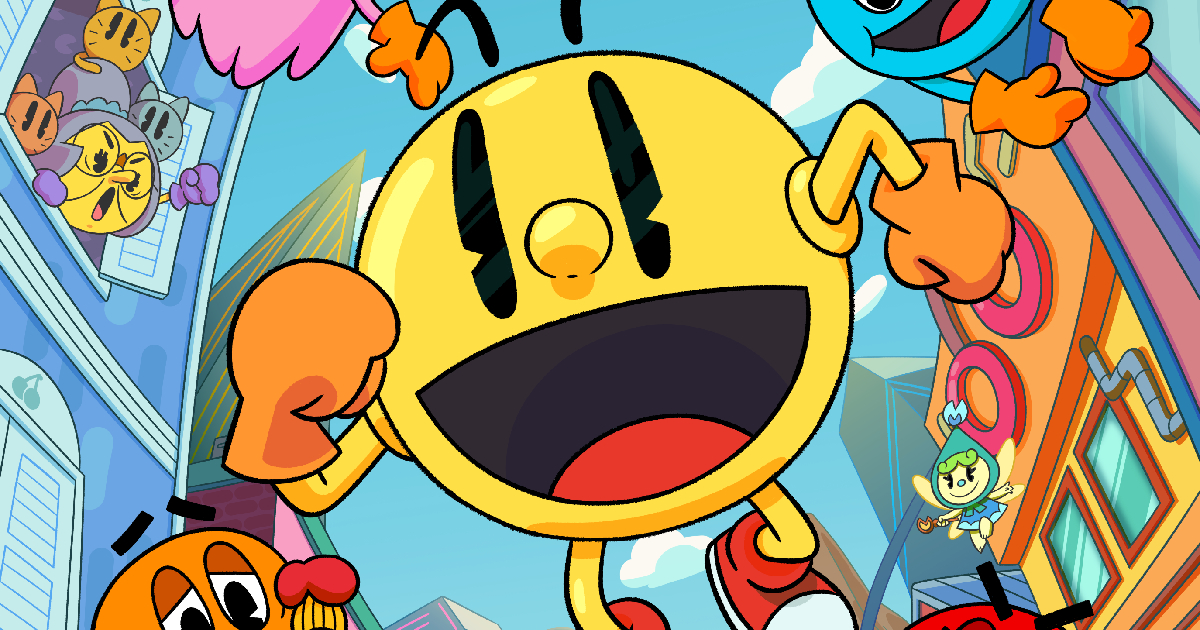 pac-man in stile retrò nella serie animata snack breaks - nerdface