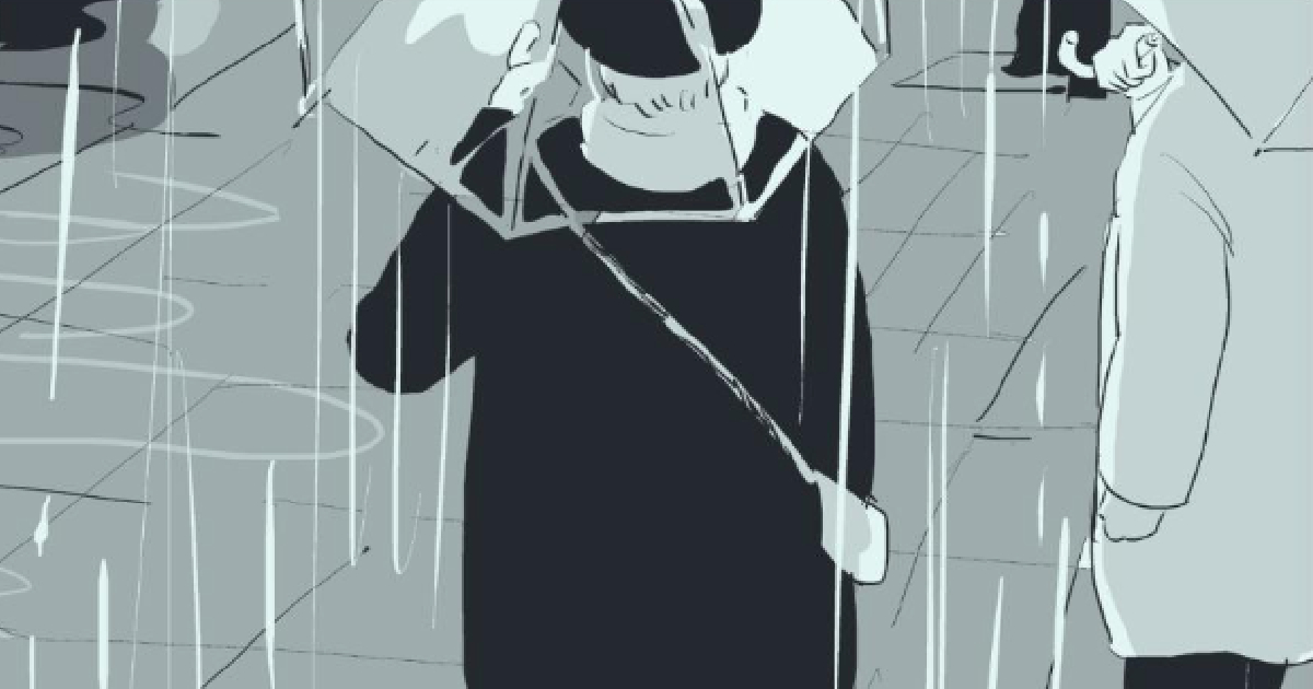 ame cammina con l'ombrello nel manga quello che la pioggia non dice - nerdface