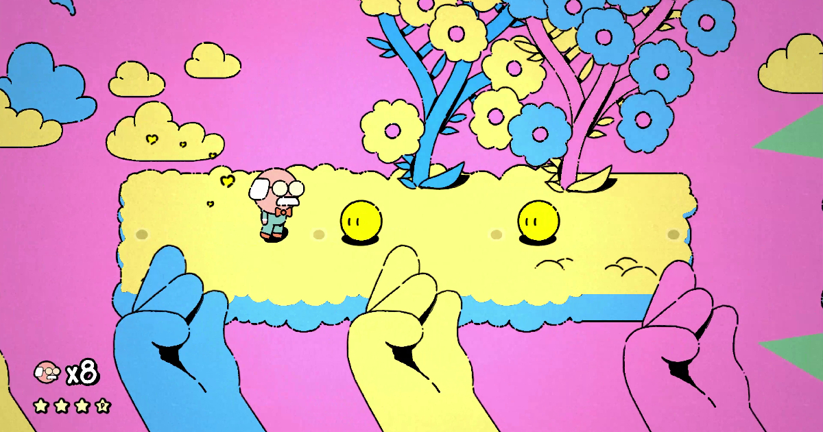 un momento di gioco con george in mr. records - nerdface