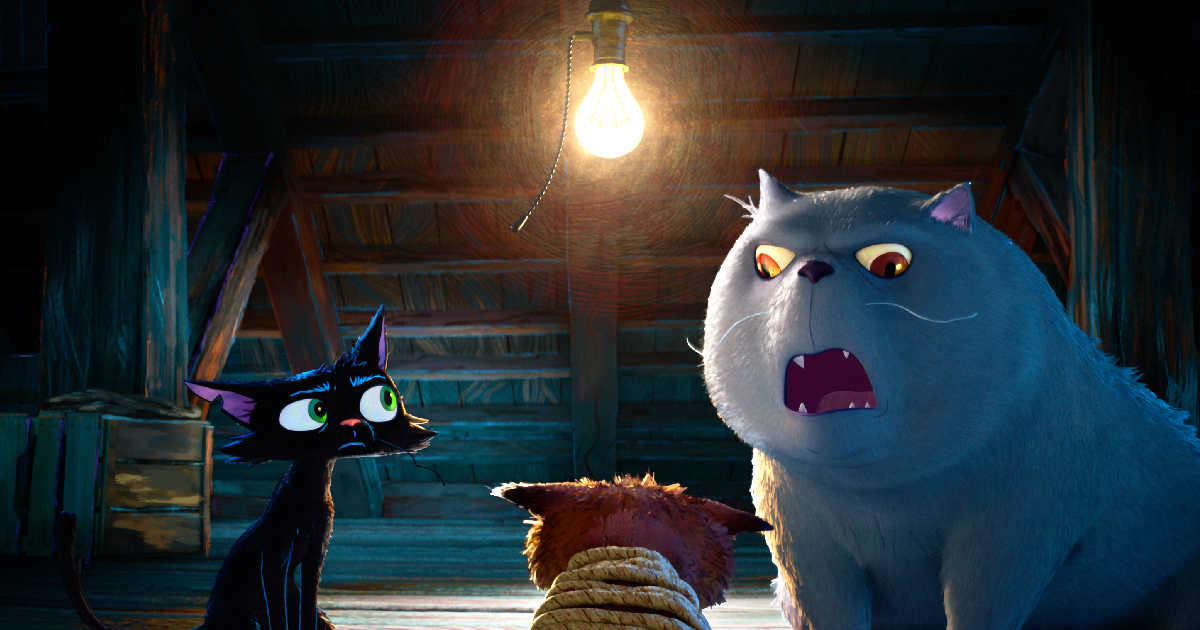 due mici interrogano un terzo micio nel teaser trailer di gatto - nerdface