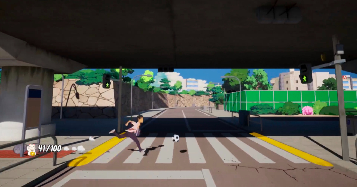 il ragazzo gioca con la palla in un livello di kick - nerdface