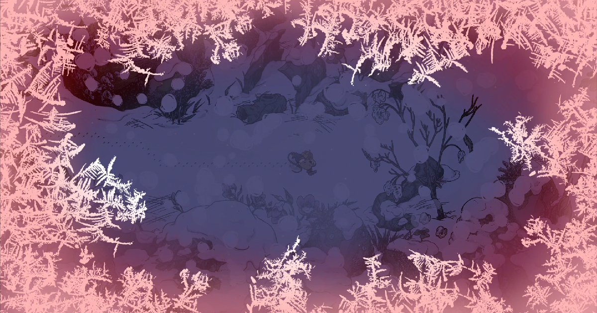 una veduta aerea del bosco di winter burrow - nerdface