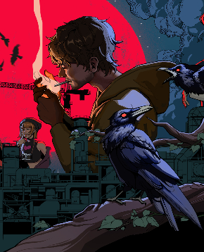 c-kill-the-shadow-videogame01 il protagonista di kill the shadow si accende una sigaretta - nerdface