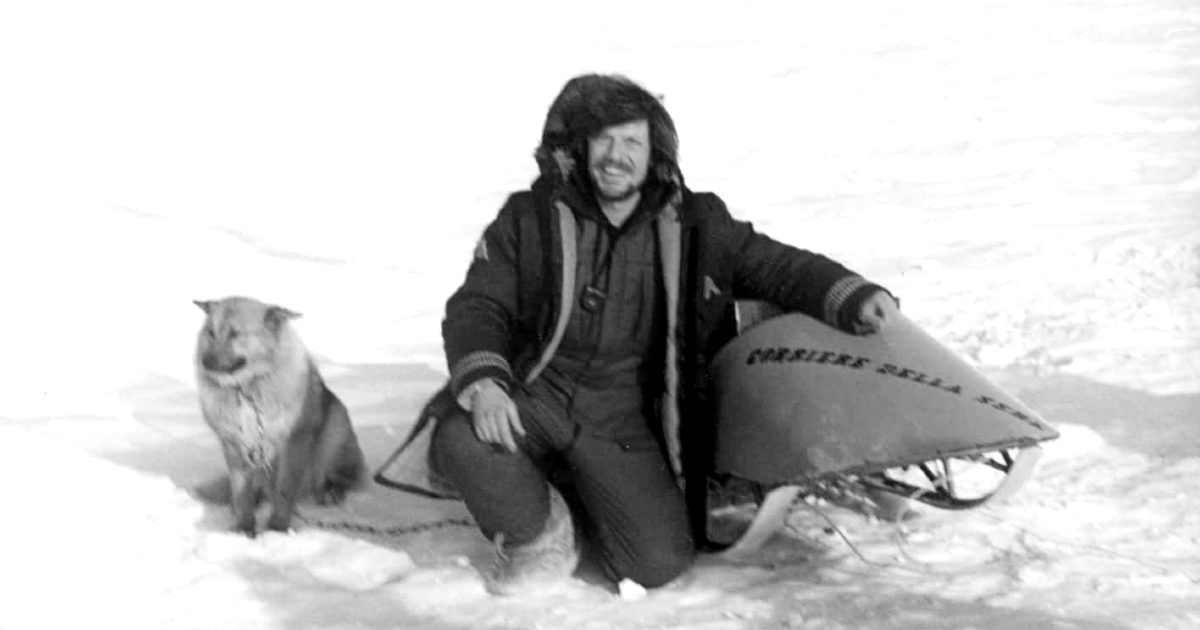 ambrogio fogar e il so husky al polo nord - nerdface