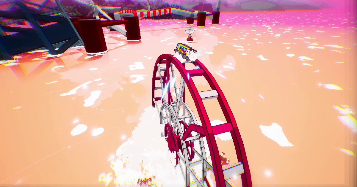 un treno corre su una ruota panoramica in denshattack! - nerdface