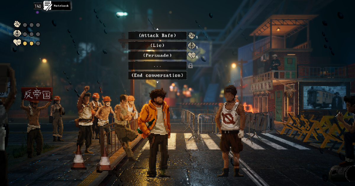 un uomo parla con un altro uomo, forse un testimone, in kill the shadow - nerdface