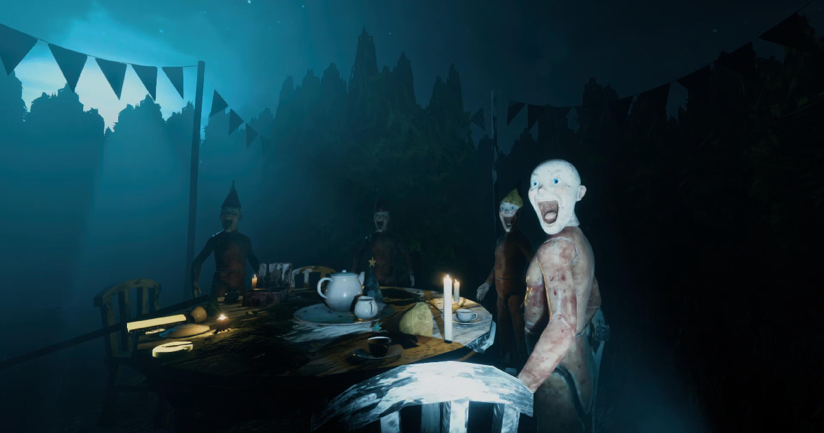 un teatrino di manichini inquietanti nel videogame labyrinthine - nerdface