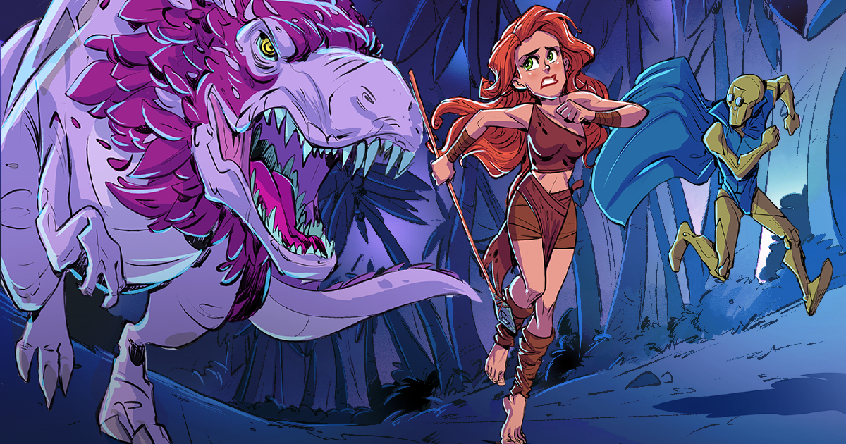 i protagonisti di theropods scappano dai dinosauri - nerdface