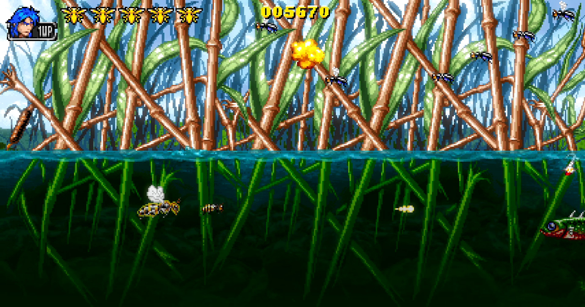 una scena di gioco in un canneto di apidya special - nerdface
