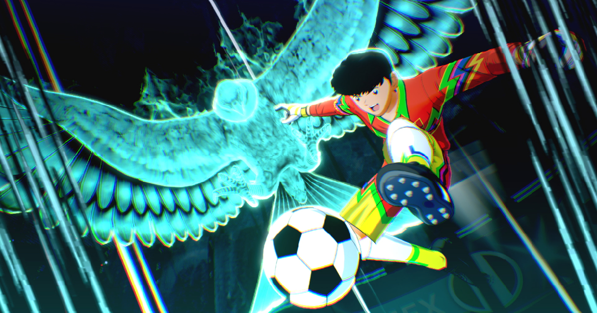 una mossa speciale di captain tsubasa 2 world fighters materializza un'aquila dietro il calciatore - nerdface
