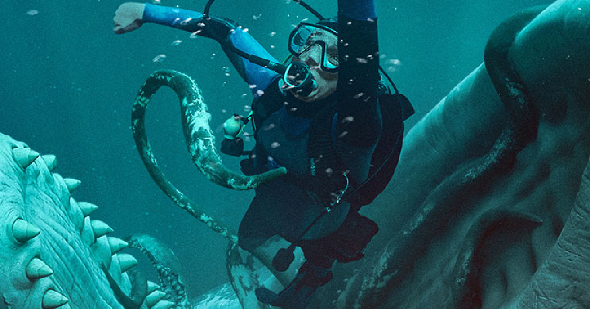 il subacqueo tenta di sfuggire alla balena nel trailer di whalefall - nerdface