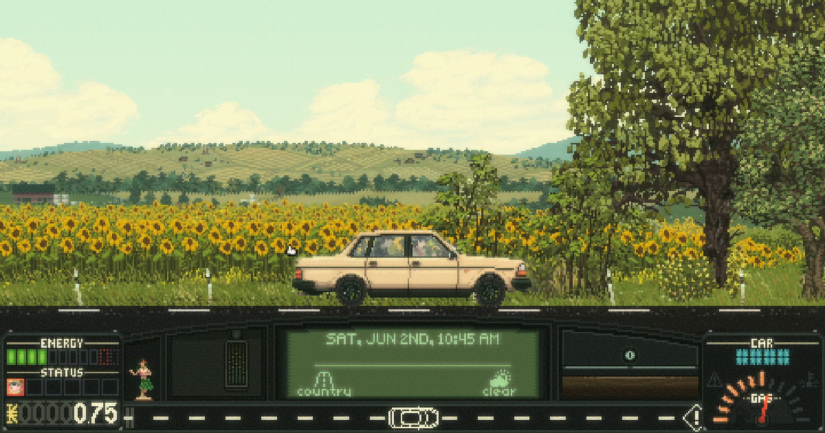 una secna di gioco di keep driving - nerdface